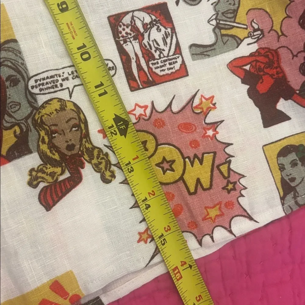 Reformation Comic Print linen Mini Skirt - Multicolor, US4